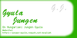 gyula jungen business card